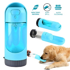 All Fur You Dog Portable Water Bottle blue | Leak-Proof & Travel-Friendly image 0