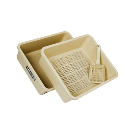 Cat Mate Litter Double Sieve Tray & Scoop for Natural Litters - Beige image 0