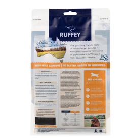 Ruffey Air-Dried Australian Dog Food & Meal Topper - Beef & Salmon 454g - Natural, Healthy Food for Dogs image 0