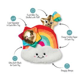 Fringe Studio Look On Bright Side Rainbow Hide & Seek Burrow Dog Toy image 0