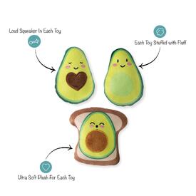 Fringe Studio Avocado on Toast 3-piece Small Dog Toys image 0