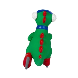 Fringe Studio Rexy On Ice Natural Latex Squeaker Christmas Dino Dog Toy image 0