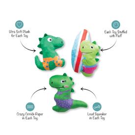 Fringe Studio Rawr-ing Summer Swimming Dinosaurs 3-piece Small Dog Toys image 0