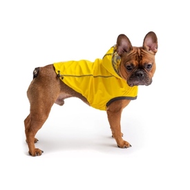 GF Pet Reversible Elasto-Fit Dog Raincoat in Yellow/Leaves image 0