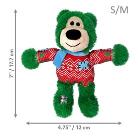 KONG Christmas Holiday Wild Knots Bear - Snuggle Plush Dog Toy image 0