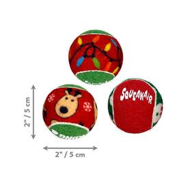 KONG Christmas Holiday SqueakAir Balls Fetch Dog Toy - Pack of 6 Small Balls image 0