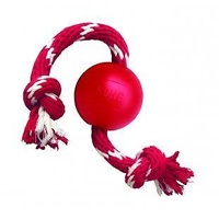 KONG Classic Ball with Rope Non-Toxic Rubber Fetch Dog Toy - Small image 0