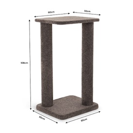 BOSSCAT Gus Premium Cat Scratcher with 2 Extra Tall Claw-Care Carpet Posts image 0