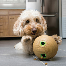 KONG Bamboo Food Ball & Treat Dispenser for Dogs - Bulk Pack of 3 Medium image 0