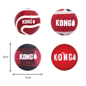 KONG Signature Balls Fetch Dog Toys - 4-Pack Medium Assorted image 0