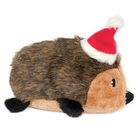 Zippy Paws Plush Squeaker Dog Toy - Christmas Holiday Hedgehog image 0