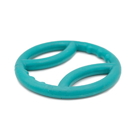 Zippy Paws ZippyTuff TPR Squeaker Ring Tug Dog Toy - Teal image 0