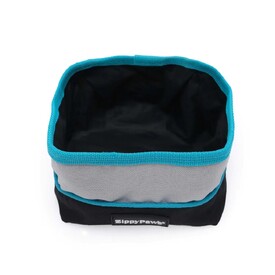 Zippy Paws Adventure Bowl On-the-Go Food & Water Bowl in Teal or Pink Trim image 0