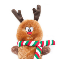 Zippy Paws Jigglerz Shakeable Crinkly Low-Stuffing Dog Toy - Reindeer image 0