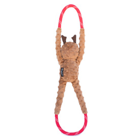 Zippy Paws Plush Squeaker Dog Toy - Christmas Holiday RopeTugz - Reindeer image 0
