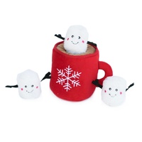 Zippy Paws Christmas Holiday Burrow Dog Toy - Hot Cocoa & Marshmallows image 0