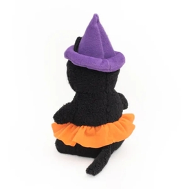 Zippy Paws Holiday Cheeky Chumz Plush Dog Toy - Halloween Witch Cat image 0