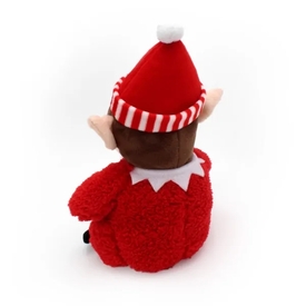 Zippy Paws Holiday Cheeky Chumz Plush Dog Toy - Christmas Red Elf image 0