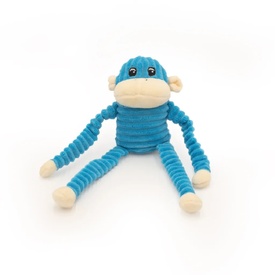 Zippy Paws Spencer the Crinkle Monkey Dog Toys - 2-Pack Small Rainbow & Blue image 0