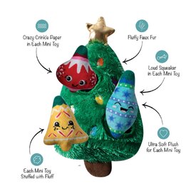 Fringe Studio Christmas Tree Burrow Dog Toy - Ready Set Glow! + 3 Toys image 0