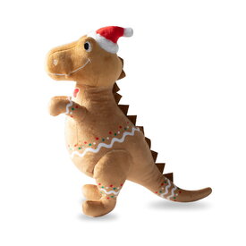 Fringe Studio Cookie-Saurus Dino Plush Squeaker Christmas Dog Toy image 0