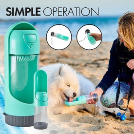 All Fur You Dog Portable Water Bottle blue | Leak-Proof & Travel-Friendly image 1