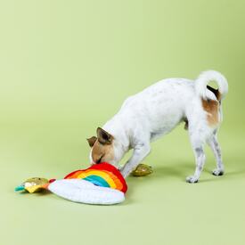 Fringe Studio Look On Bright Side Rainbow Hide & Seek Burrow Dog Toy image 1