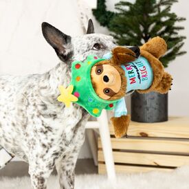 Fringe Studio Sloth Turn On The Fun Plush Squeaker Christmas Dog Toy image 1