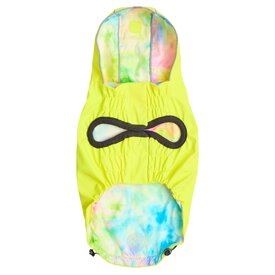 GF Pet Reversible Elasto-Fit Dog Raincoat in Neon Yellow/Soft Tie Dye image 1