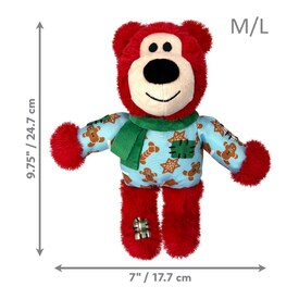 KONG Christmas Holiday Wild Knots Bear - Snuggle Plush Dog Toy image 1