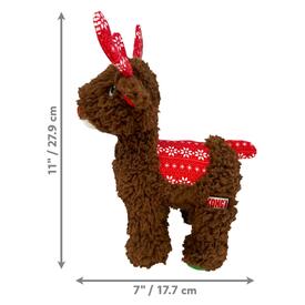 KONG Christmas Holiday Sherps Plush Multi-textured Squeaker Dog Toy - Reindeer image 1