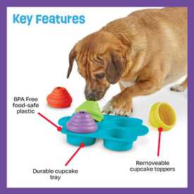 Brightkins Cupcake Party! Interactive Dog Treat Dispensing Toy & Puzzle image 1