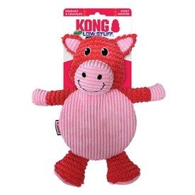 KONG Low Stuff Crackle Tummiez Plush Textured  Squeaker Dog Toy - Pig image 1