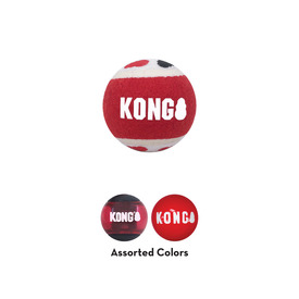 3 x KONG Signature Balls Fetch Dog Toys - 3 x 3-Pack Large Assorted (9 Total) image 1