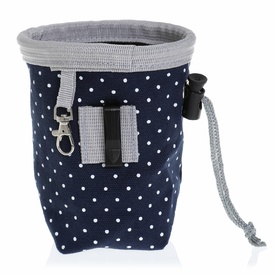 Doog Treat Pouch with Removable Internal Pouch for Dog Treats - Stella - Navy Polka Spots image 1