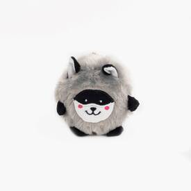 Zippy Paws Bushy Throw Crinkly Plush Fetch Dog Toy - Raccoon image 1