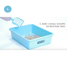 Cat Mate Litter Double Sieve Tray & Scoop for Natural Litters - Beige image 2