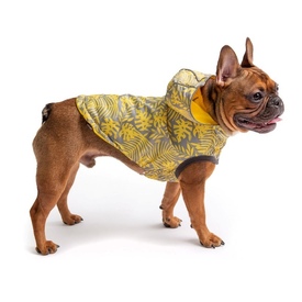 GF Pet Reversible Elasto-Fit Dog Raincoat in Yellow/Leaves image 2