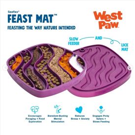 West Paw Feast Lick Mat Slow Feeder for Dogs - Waves image 2