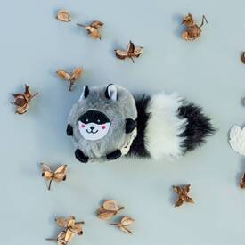 Zippy Paws Bushy Throw Crinkly Plush Fetch Dog Toy - Raccoon image 2