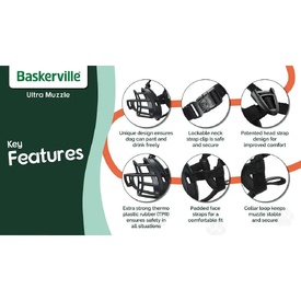 Baskerville Ultra Muzzle for Dogs – Customizable Fit, Lockable Neck Strap image 3