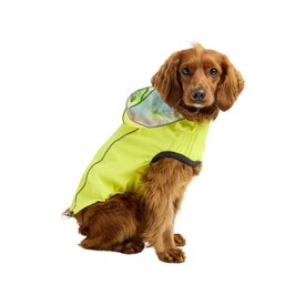 GF Pet Reversible Elasto-Fit Dog Raincoat in Neon Yellow/Soft Tie Dye image 3