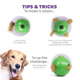 Outward Hound Dog Snuffle N' Treat Ball Puzzle with 6 Plush Chipmunks image 3