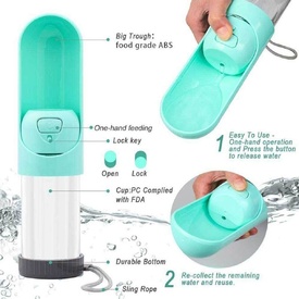 All Fur You Dog Portable Water Bottle blue | Leak-Proof & Travel-Friendly image 4