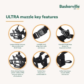 Baskerville Ultra Muzzle for Dogs – Customizable Fit, Lockable Neck Strap image 8