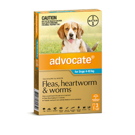 Advocate Spot-On Flea & Worm Control for Dogs 4-10kg - 3 Pack