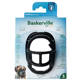 Baskerville Ultra Muzzle for Dogs – Customizable Fit, Lockable Neck Strap