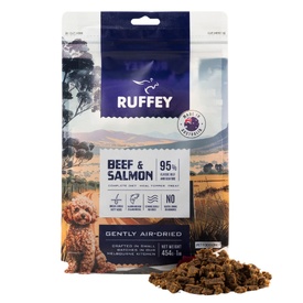 Ruffey Air-Dried Australian Dog Food & Meal Topper - Beef & Salmon 454g - Natural, Healthy Food for Dogs