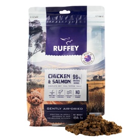 Ruffey Air-Dried Australian Dog Food & Meal Topper - Chicken & Salmon 454g - Natural, Healthy Food for Dogs