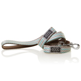 Doog Neoprene Dog Lead - Benji - Aqua & Blue Chevron